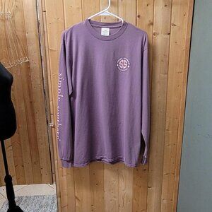 Simply Southern Purple Long Sleeve Dog Kisses Graphic Tee - Size M